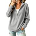 thumbnail image 4 of Comdrip Women's Long Sleeve Classic V Neck Pullover Sweater Casual Loose Fall Winter Knitted Fashion Formal Daily Wear Grey M, 4 of 7