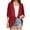 Red, variant on jsaierl Women's Solid Puff Sleeve Kimono Cardigan Loose Chiffon Cover Up Casual Blouse Tops
