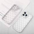 thumbnail image 3 of Compatible with iPhone 14 Pro Max Clear Bling Case Glitter Diamond Rhinestone Rhomboid Pattern Sparkle Bumper Fashion Cute Luxury Protection Shockproof Case for Women Girls, 3 of 14