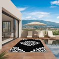 thumbnail image 3 of Baroque Black Outdoor Rug for Patio/Deck/Porch, Non-Slip Large Area Rug 5 x 8 Ft, Vintage Damask Classic Floral Indoor Outdoor Rugs Washable Area Rugs, Reversible Camping Rug Carpet Runner, 3 of 8