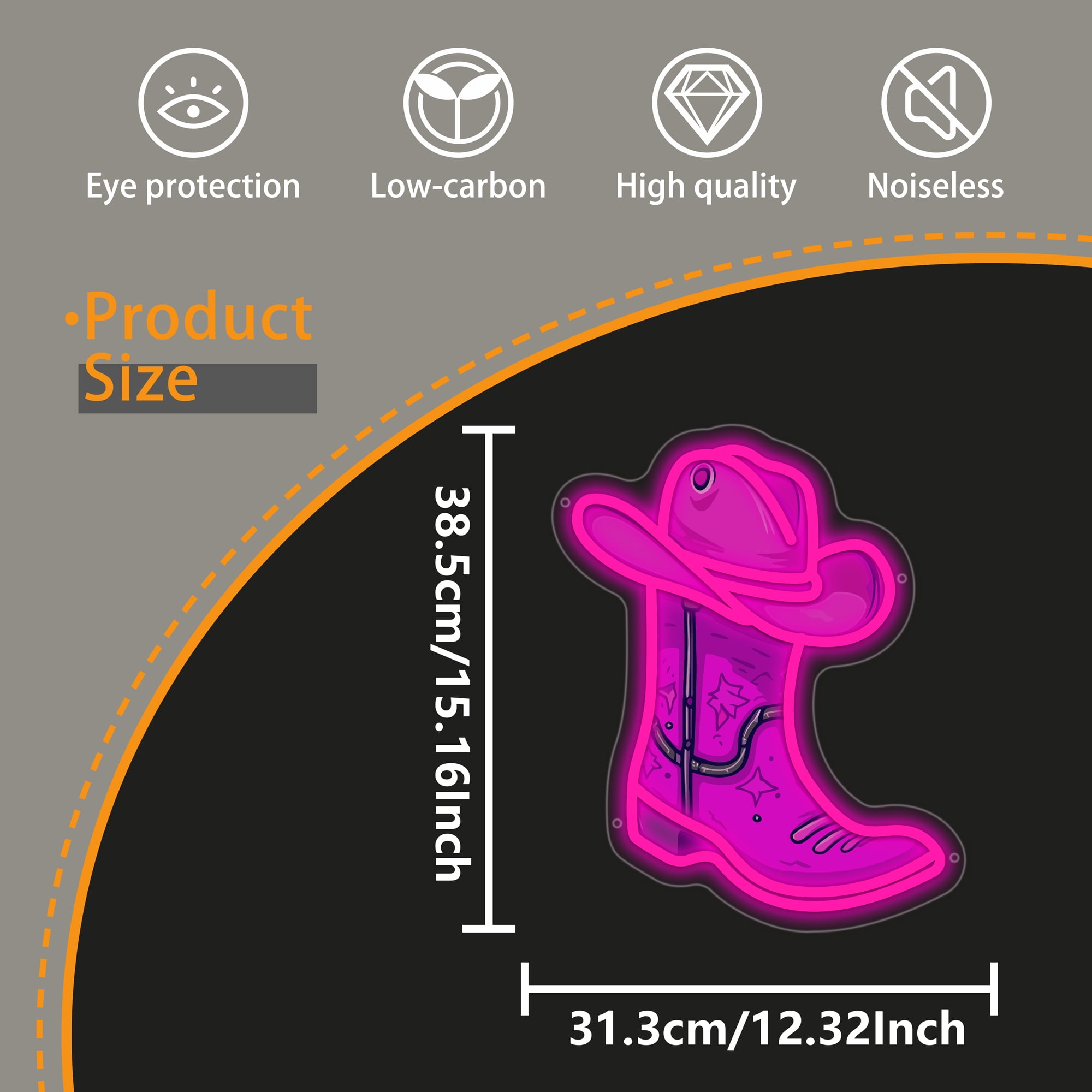 Cowboy Boot with Hat Neon Signs for Wall Decor, Pink Cowgirl Boot Led Sign, Pink Neon Light Sign for Game Room Bedroom Party Bar Decor Birthday Christmas, Neon Gift for Girls