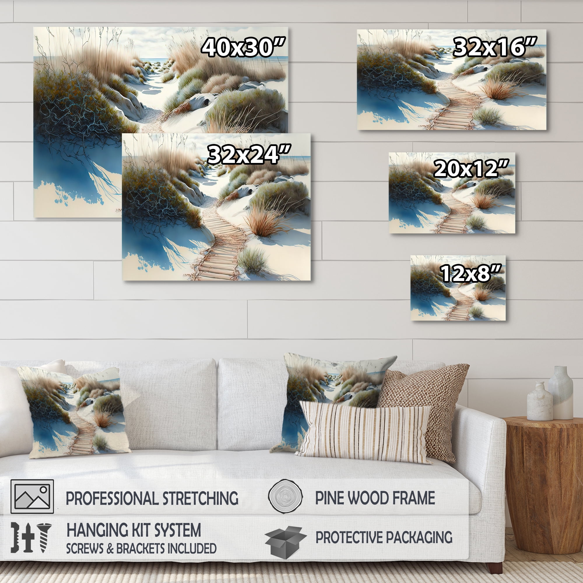 Designart Walkway To The Beach II Canvas Wall Art