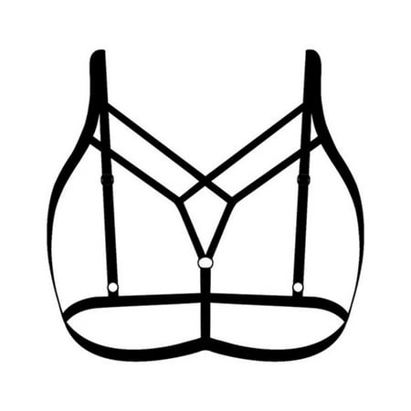 

Women Elastic Cupless Bra Black Sexy Lingerie Erotic Alluring Bandage Bustier