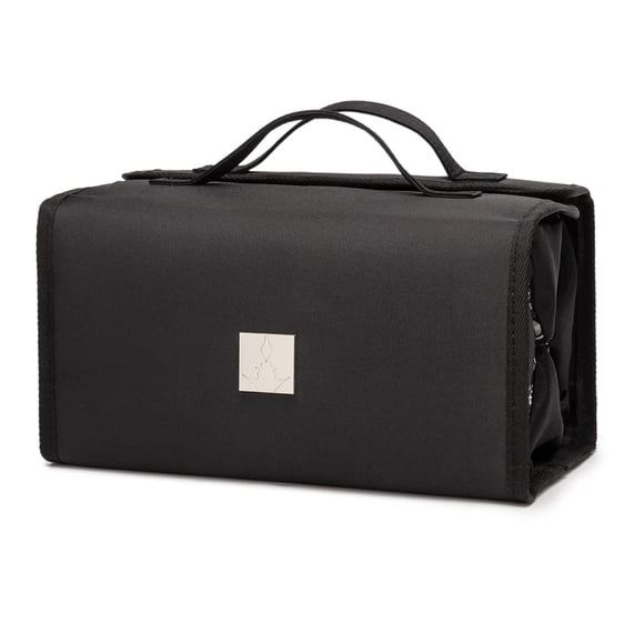 Bolsa de maquillaje Royalfair, enrollable, de viaje, negra, para mujer