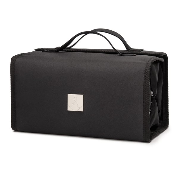 Bolsa de maquillaje Royalfair, enrollable, de viaje, negra, para mujer
