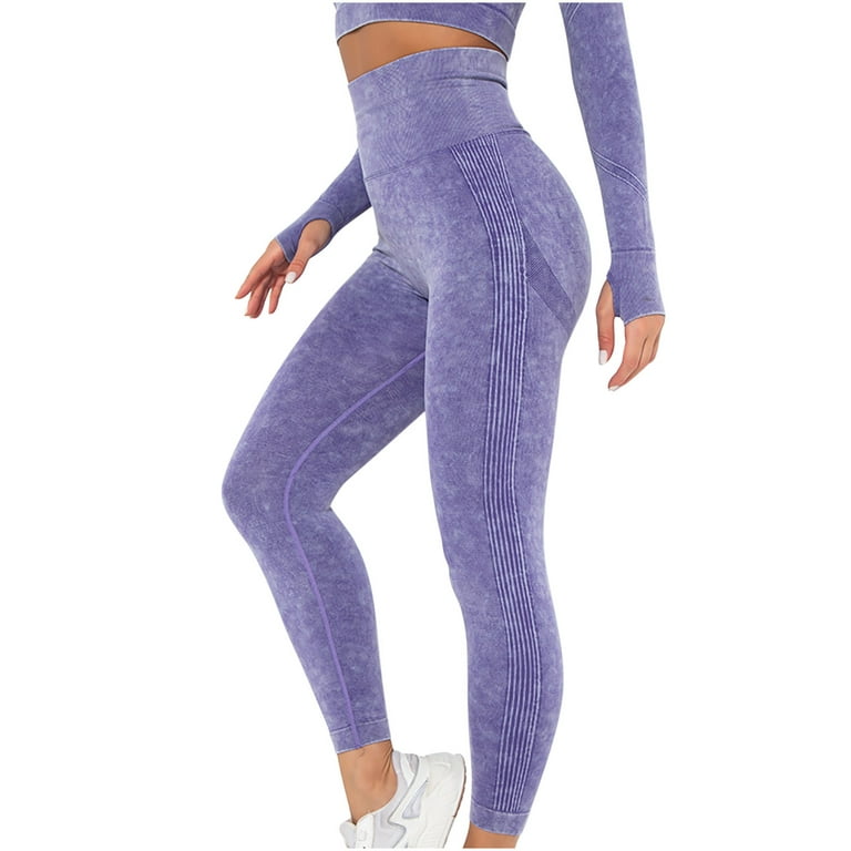 SELONE Compression Leggings for Women Workout Butt Lifting Gym Jumpsuits  Seamless Knit Sports Yogalicious Utility Dressy Everyday Soft Capri  Jeggings for Women Athletic Leggings for Women 12-Purple M 
