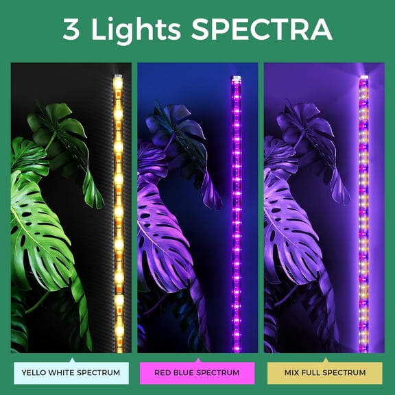Grow Lights for Indoor Plants, 192 LEDs 42W Vertical Full Grow Light 65 Inch Standing Grow Light with Timer 3 Light Modes 5-Level Dimmable Wide Coverage