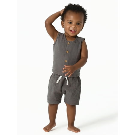 

Modern Moments by Gerber Baby Boy Top and Short Outfit Set 2 Piece Sizes 0/3 Months-24 Months