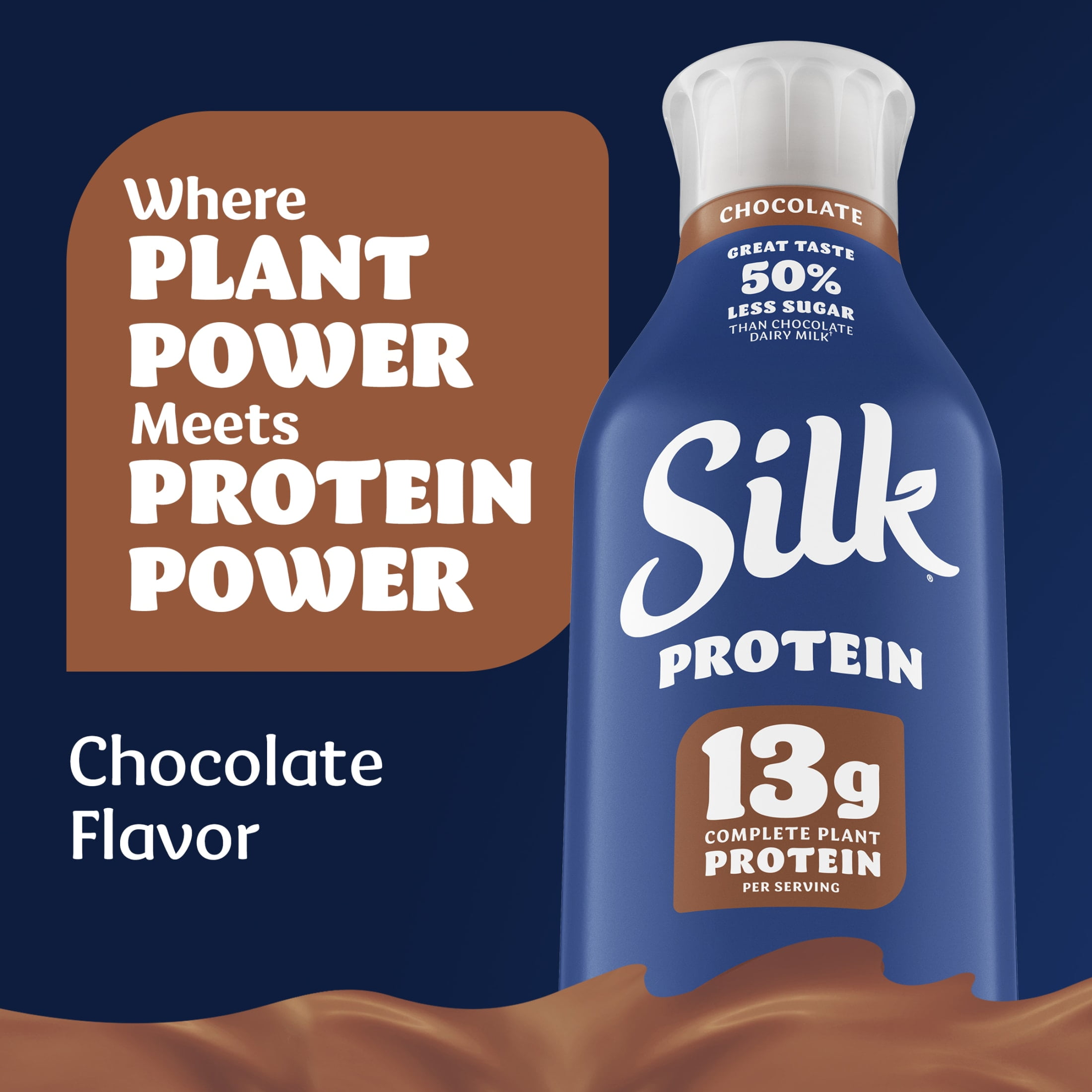 Silk Protein Dairy Free, Lactose Free Chocolate Complete Plant Protein Milk, Plant Based Milk, 48 fl oz Bottle