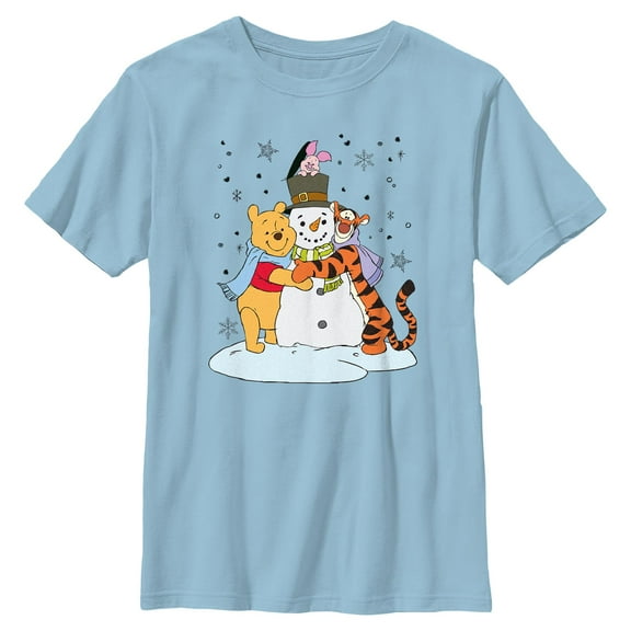 Boys Winnie the Pooh Snowman and Friends Hug T Shirt