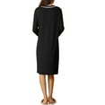 thumbnail image 3 of Unique Bargains Womens Nightshirt Button Down Nightgown Long Sleeve Pajama Sleepshirt S Black, 3 of 5