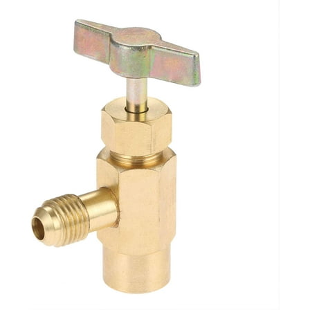 R1234YF Self-Sealing Can Tap with Left Hand Threaded, 1/2’’ to 1/4’’ SAE Dispenser Valve AC Refrigerant Bottle Opener, Fits for R1234YF motive Air Conditioning Charging