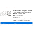 thumbnail image 2 of Head Gasket Set - Compatible with 2008 - 2010 Subaru Forester 2.5L H4 EJ253 Naturally Aspirated SOHC 2009, 2 of 2