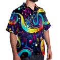 thumbnail image 2 of Note Men's Short Sleeve Spread Collar Beach Shirts Casual Printed Button Down Unisex Summer Tops, 2 of 6