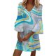 thumbnail image 1 of VISgogo Vestido de Manga 3/4 para Mujer con Estampado de Flores, Cuello en V Decoración de Volantes Ropa de Verano VISgogo  moda, 1 of 6
