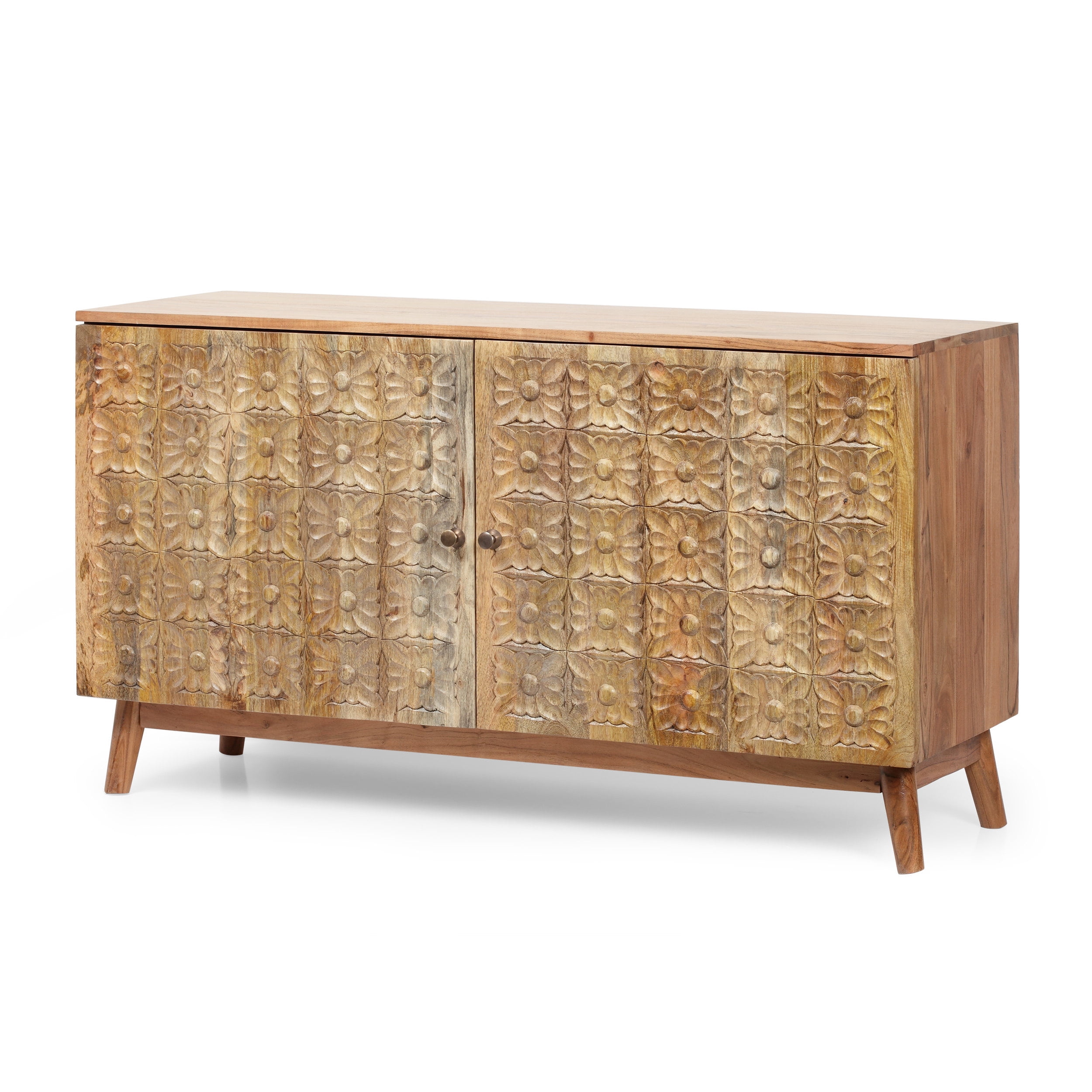 Noble House Tignall 26.50 inch Acacia Wood 2 Door Cabinet, Natural