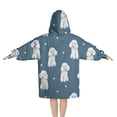 thumbnail image 2 of Poodle Dog and Footprint Blanket Hoodies for Kids 6-13YR Oversize Wearable Blanket Hoodies for Boys Girls Teens, 2 of 7