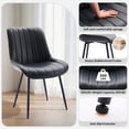 thumbnail image 3 of Qinaqin Set de 2 Negro Cuero Sintético cm Profundidadining Chairs con Metálico Legs para Kitchen y Sala, 3 of 6