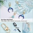 thumbnail image 4 of 4 Pcs Evils Eye Keychain Decoration Demon Eye Turkish Alloy Enamel Keychain Double Horn Moons Shape Blue with Accessories Suitable for Keychain Purse Backpack Decoration, 4 of 6