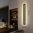 thumbnail image 3 of Modern Indoor Outdoor LED Wall Sconces with Warm Lighting, Acrylic Metal Long Stripe Exterior Wall Light with Frosted Lampshade for Porch Patio Living Room Dining Room, 3 of 7