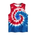 thumbnail image 4 of Women's Red White and Blue Star Print Tank Top Summer Loose Crew Neck Sleeveless Tees Patriotic Independence Day Festival Top Multicolor, 4 of 5