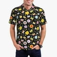 thumbnail image 4 of Vsdgher Flower Butterfly Print Men's Short Sleeve Stretch Polo Shirt, Moisture-Wicking Performance Polo Shirt, 4 of 8