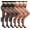 3*black,3*coffee, variant on 6 Pairs 20D Women's Sheer Tights Ultra Thin High Waist Pantyhose Thigh Stockings