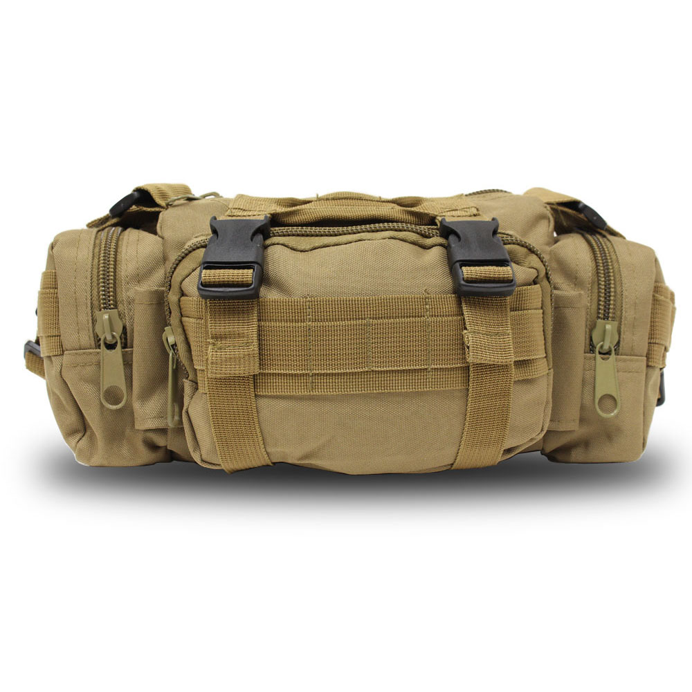 HAWK MultiPocket Military Style Canvas Travel Bag in Beige AB2GGYW