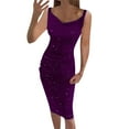 thumbnail image 2 of Jusqu'à 60 % de Réduction, Robe Débardeur Décontractée d'Été pour Femmes Imprimé Diamant Sans Manches pour Plage, Vacances et Temps Chaud Design Flatteur/95 % Polyester, 5 % Spandex, Violet, Sopatenor, 2 of 9