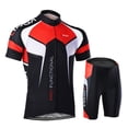 thumbnail image 1 of Men Breathable Quick Dry Comfortable Short Sleeve Jersey + Padded Shorts Cycling Clothing Set Riding Sportswear, 1 of 7