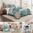 thumbnail image 6 of King Quilt Set 96''x106'', Teal Coastal Turtle Lightweight Bedspread Coverlet Set with 2 Pillow Shams, Vintage Summer Beach Nautical Coral Breathable All Season Quilt Bedding for Bedroom/Guest Room, 6 of 9