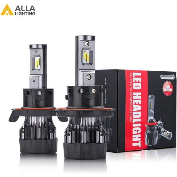 Alla Lighting 2pcs Super Bright LED Headlights Light Bulbs replacement for 2009-2014 F150/2011-16 F250 F350 F450 F550/2011-17 F-250 F-350 F-450 F-550 Super Duty (H13 Hi/Lo Beam , White)