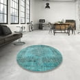 thumbnail image 4 of Ahgly Company Machine Washable Indoor Square Traditional Deep-Sea Green Area Rugs, 3' Square, 4 of 7