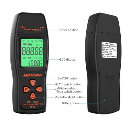 Meterk EMF Meter Handheld Mini Digital LCD EMF Detector ...