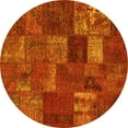 thumbnail image 1 of Ahgly Company Indoor Round Patchwork Yellow Transitional Area Rugs, 4' Round, 1 of 4