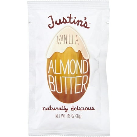 Justin's Almond Butter Squeeze Pack, Vanilla, 1.15 Oz, Pack Of 10