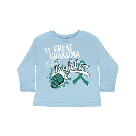 

Inktastic Ovarian Cancer Awareness My Great Grandma is a Fighter Gift Toddler Boy or Toddler Girl Long Sleeve T-Shirt