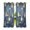 thumbnail image 6 of Yayeee Window Curtains Light Filtering 63"x42" Grommet Panel Pair Home Living Room Decor, Blue Fireflies Pattern, 6 of 7