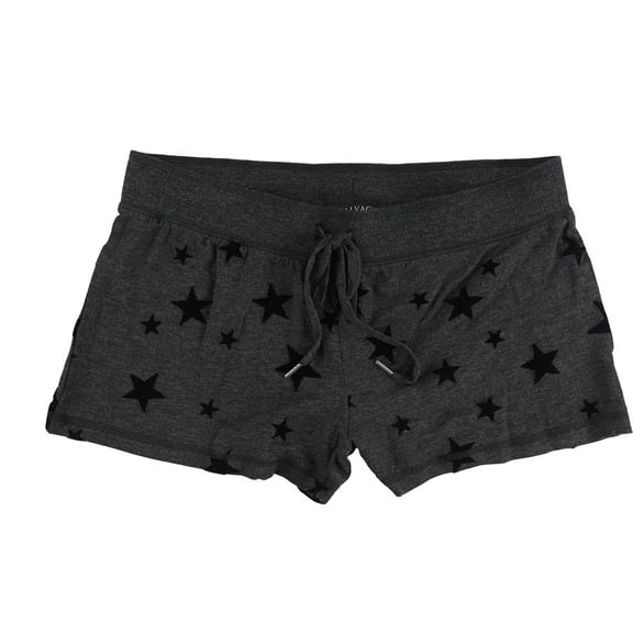P.J. Salvage Womens Felt Stars Pajama Shorts, Grey, Medium