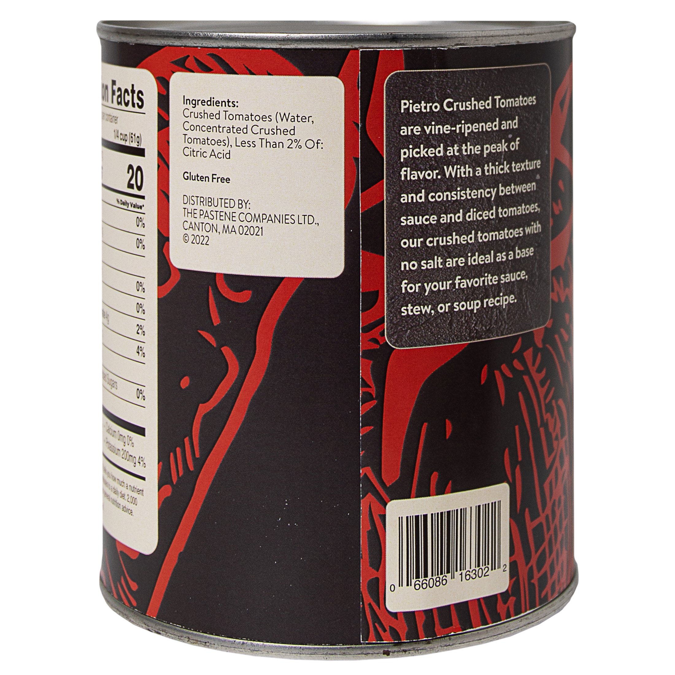 Pietro Canned Crushed Tomatoes, No Salt, 28oz