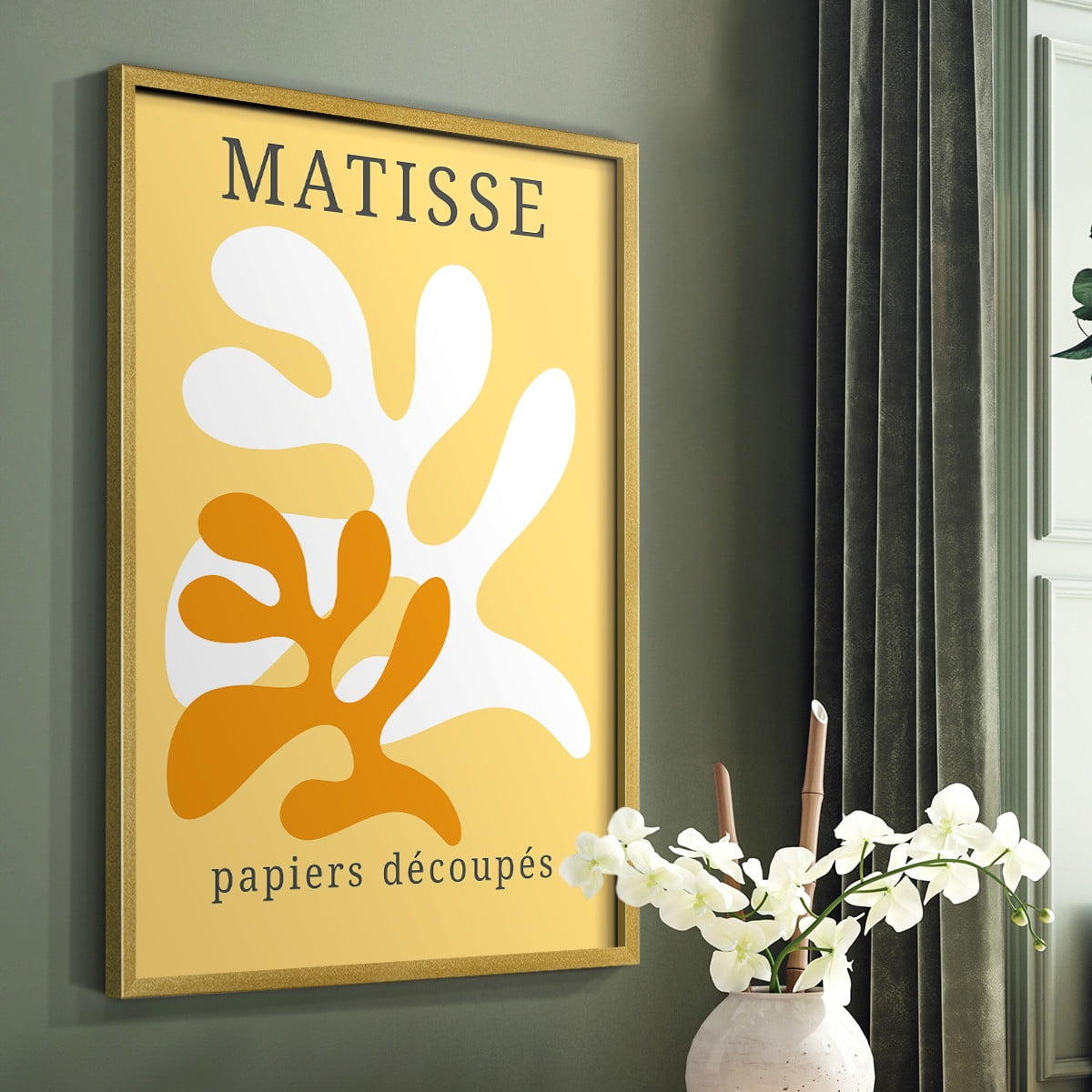 Matisse CCCLVII in Gold Solid Wood 11 x 14 Framed Print