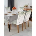 thumbnail image 5 of Chair Covers Set of 4, Summer Eucalyptus Leaf Sage Green, Removable Stretchable Parsons Chair Slipcovers Protector for Dining Room, Butterfly Spring, 5 of 6