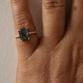 thumbnail image 3 of Moss Agate Ring Emerald Cut Gold Silver Stacking Ring Promise Anniversary Ring for Women Christmas Gift, 3 of 4