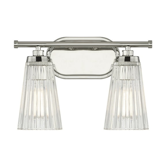 2 Light Bath Vanity In Vintage Style-10 Inches Tall And 14 Inches Wide-Polished Nickel Finish Savoy House 8-1745-2-109