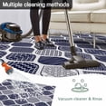thumbnail image 5 of Blue Boho Outdoor Rug 4x6 Ft - Reversible Patio Rug Outdoor Camping Rugs, Vintage Country Ethnic Abstract Gingham Washable Indoor Outdoor Area Rugs, Non-Slip Outdoor Carpet Runner for Deck/Porch, 5 of 8