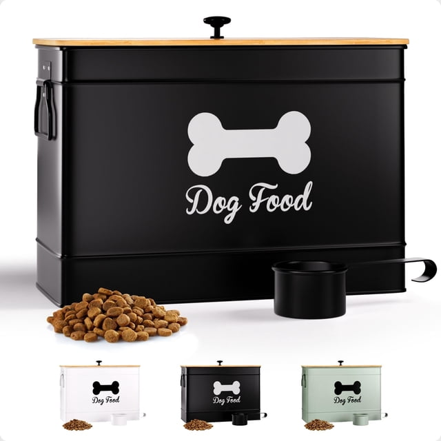 Contenedor hermético para alimento de perro HB Design Co. de 15 lb, negro