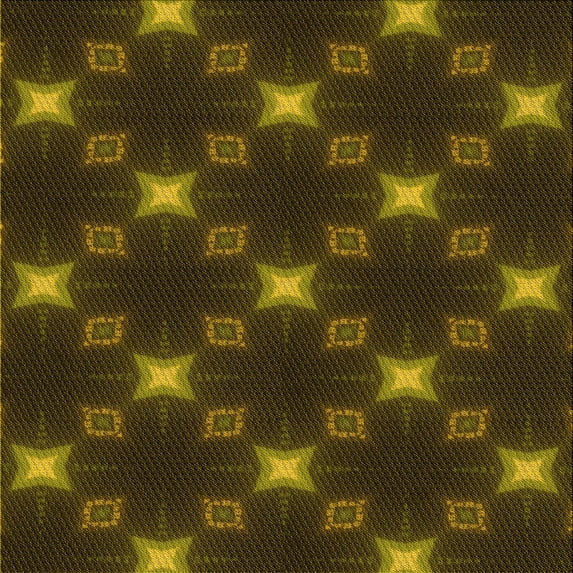 Ahgly Company Machine Washable Indoor Square Transitional Dark Yellow Green Area Rugs, 5' Square