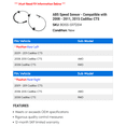 thumbnail image 2 of ABS Speed Sensor - Compatible with 2008 - 2011, 2015 Cadillac CTS 2009 2010, 2 of 2