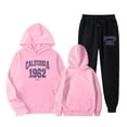 thumbnail image 4 of California Hoodie and Sweatpants Set for Women Fall Winter Hooded Sweatshirt and Jogger 2 Piece Set Womens Track Suit, 4 of 6