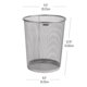 thumbnail image 3 of Mind Reader Cubo de basura de malla, 16,65 L (4,4 gal), cesto para papel de desecho, redondo, oficina, malla metálica, 11,5" L x 11,5" W x 13,75" H, plateado, 3 of 5